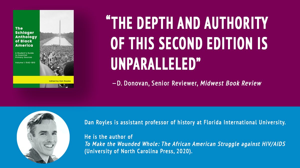 Social ad for The Schlager Anthology of Black America with a review quote